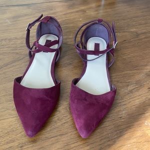 Burgundy flats